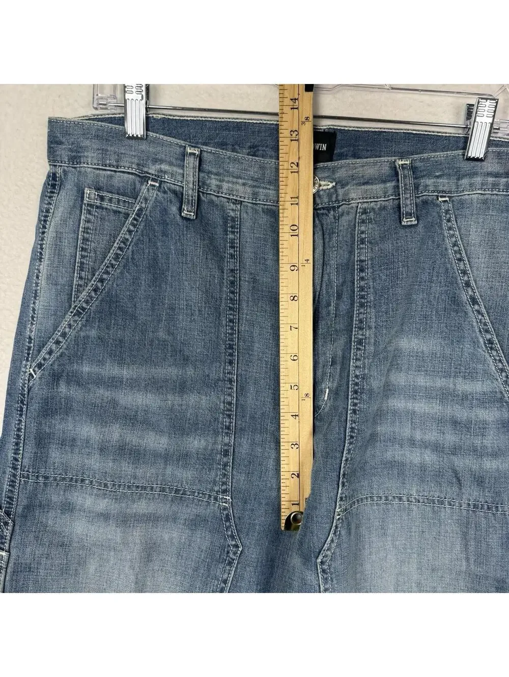 NEW Edwin Bailee Utility Pants Womens 31 Work Carpenter Denim Jeans Double Knee - Picture 8 of 11
